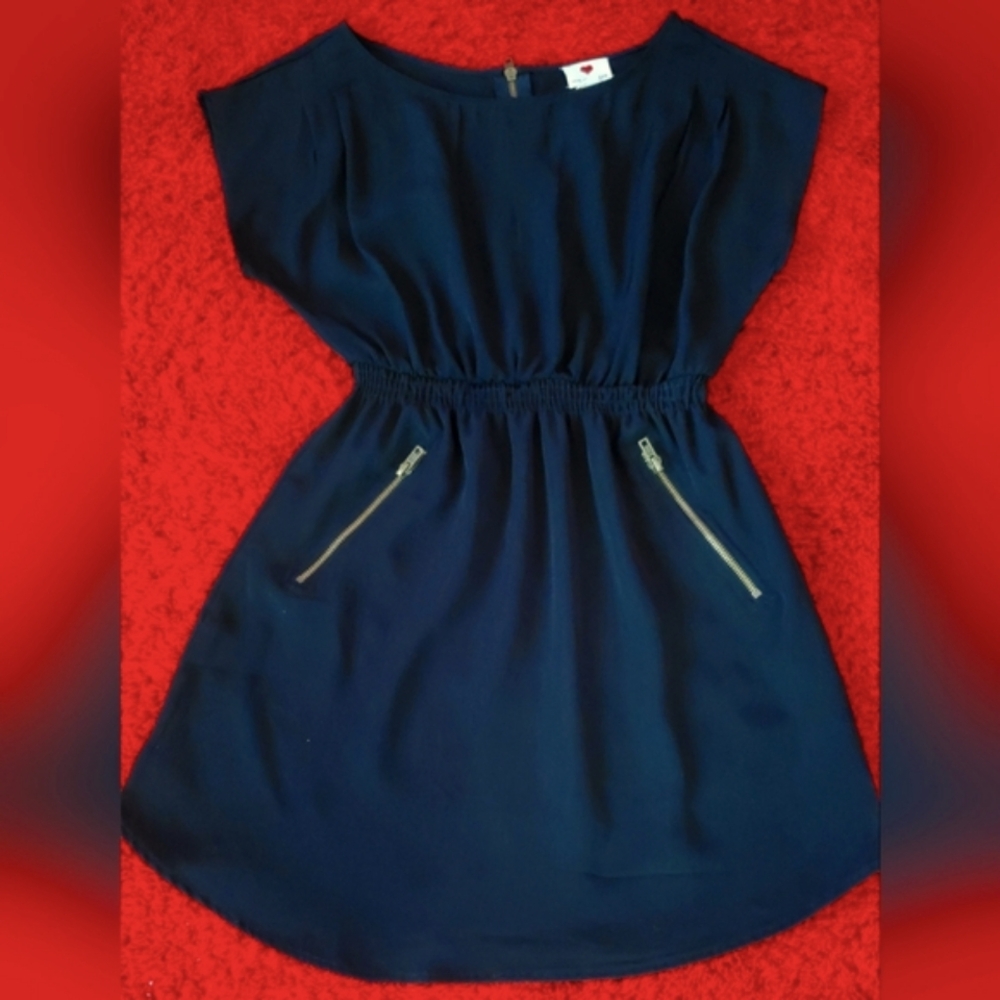 Women, Black Mini Dress with Zipper Details